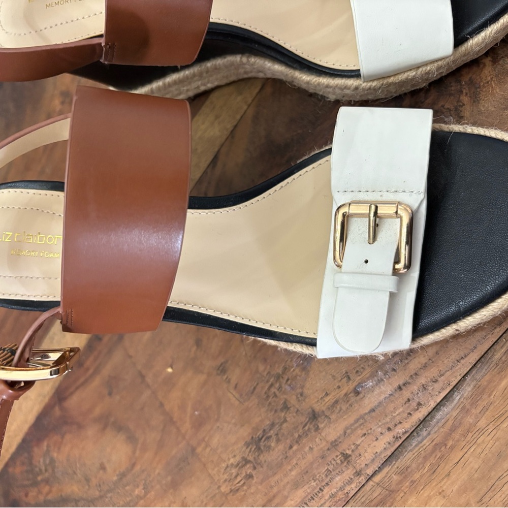 Liz Claiborne Brown and White Espadrille Sandals - Picture 3 of 6